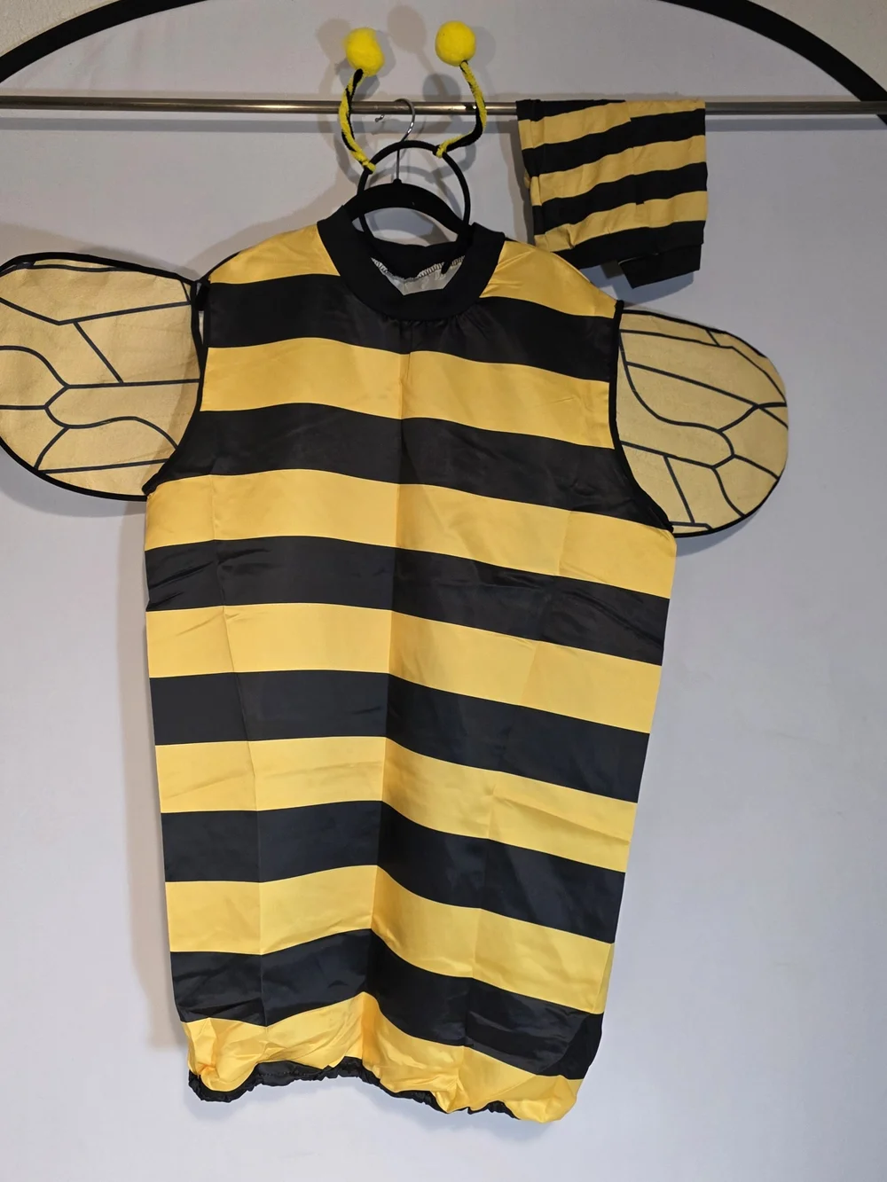 New Bumblebee Halloween Costume Adult Lg Suit Wings Leg Covers Antenna Cosplay